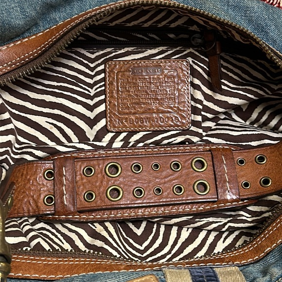 COACH DENIM HOBO BAG HANGTAGS 10016 LIMITED EDITION PATCHWORK Y2K CRESCENT RARE - Picture 8 of 17